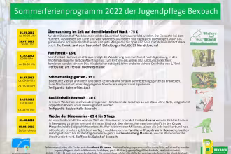 Sommerfehrienprogramm 2022 der Jugendpflege Bexbach