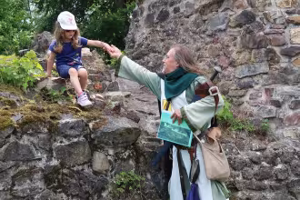 Kindererlebnisf&uuml;hrung auf Burg Dagstuhl mit Ritter Boemund von Saarbr&uuml;cken