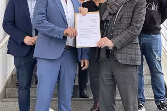 &Uuml;bergabe der F&ouml;rderung f&uuml;r die &bdquo;Neue Mitte Niederw&uuml;rzbach&ldquo;